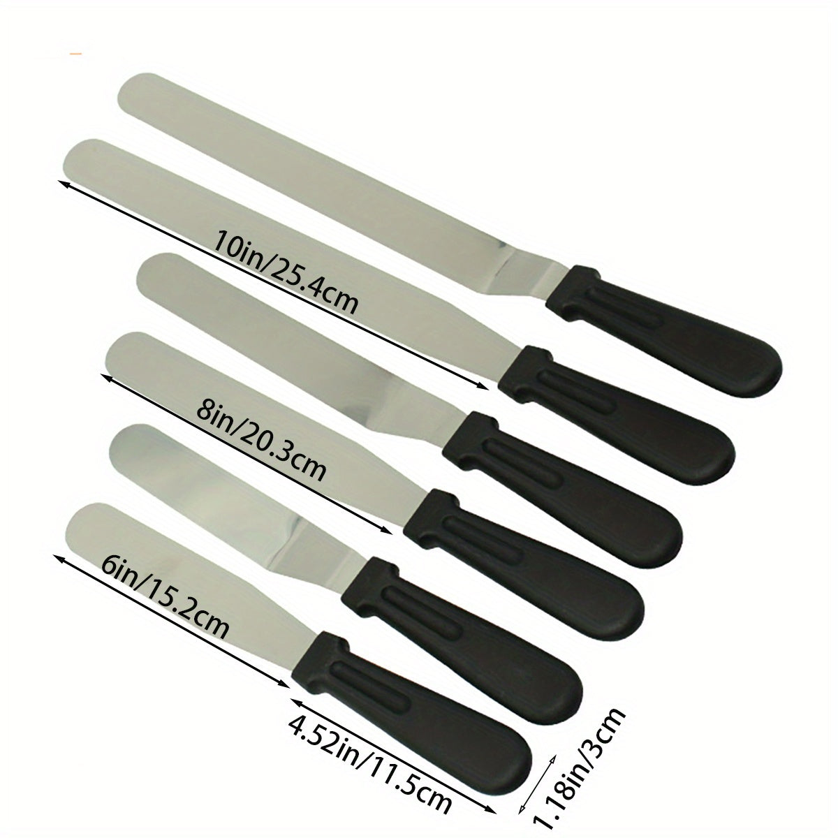 Cream Spatula 15-25cm Stainless Steel Baking Pastry Tool for Cake Decorating