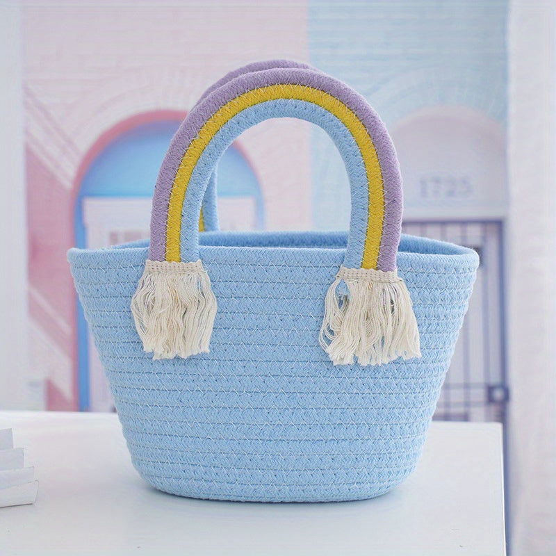 Вязаная подарочная сумка из хлопковой нити - идеально подходит для подарков на Рождество, Хэллоуин, День благодарения, Новый год и День святого Валентина.