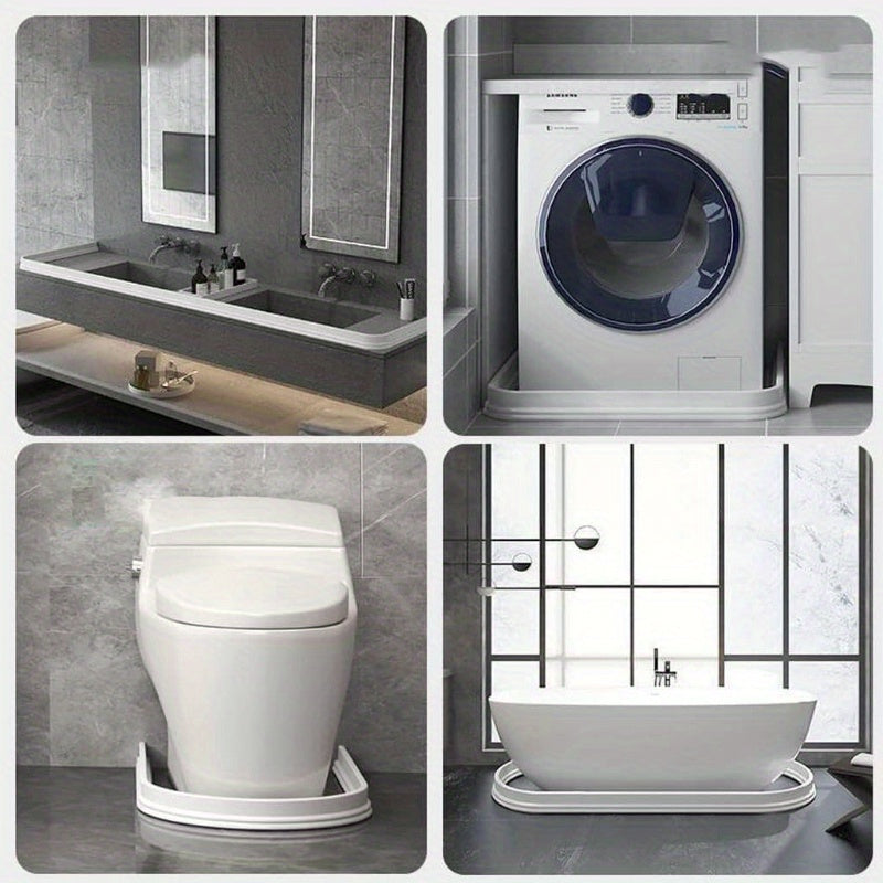 Barrera de agua de ducha de silicona, protector contra inundaciones blanco, separación para baño seco y húmedo