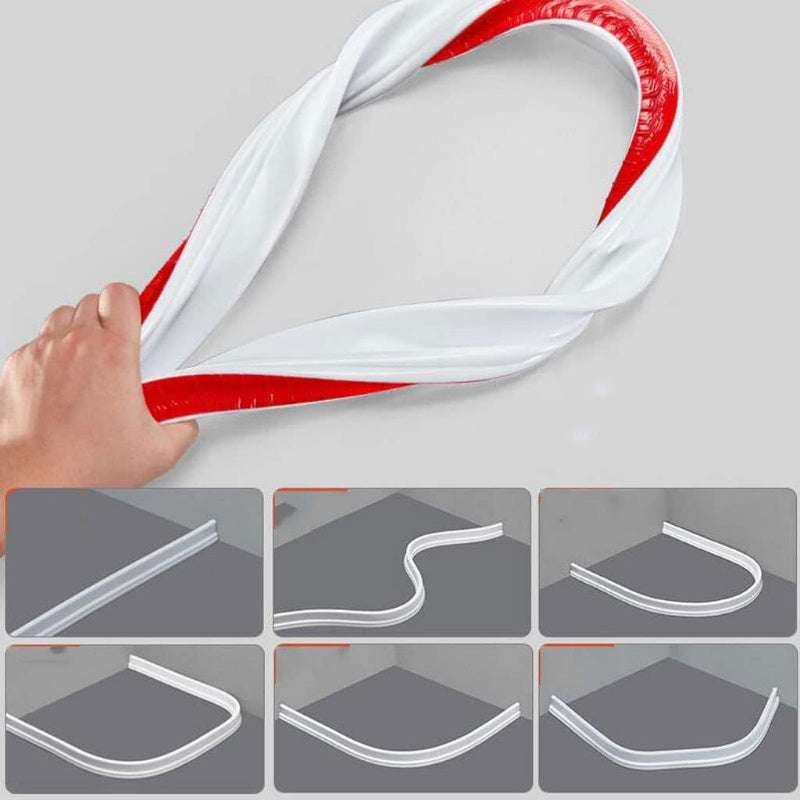 Barrera de agua de ducha de silicona, protector contra inundaciones blanco, separación para baño seco y húmedo