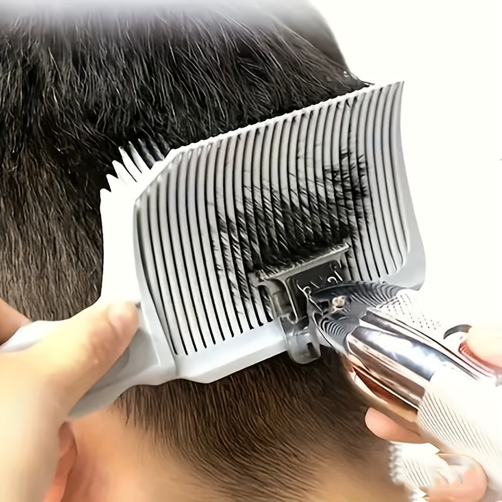Peine de peluquería para hombres para cortes de degradado de barbero, peinado profesional, plástico negro
