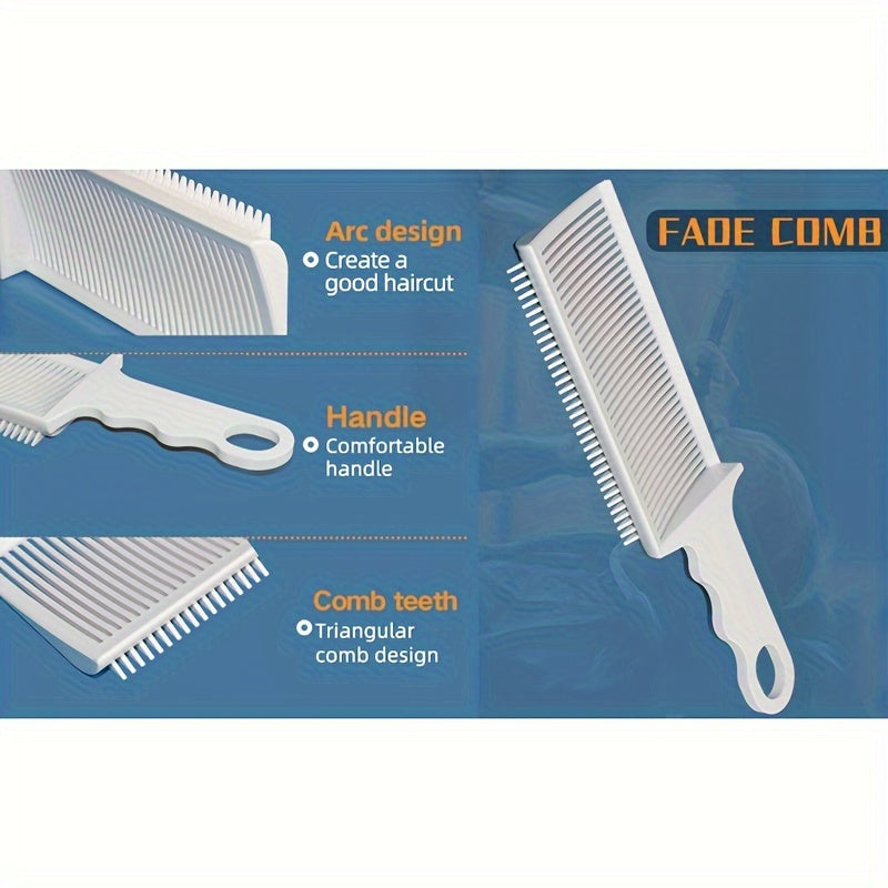 Peine de peluquería para hombres para cortes de degradado de barbero, peinado profesional, plástico negro