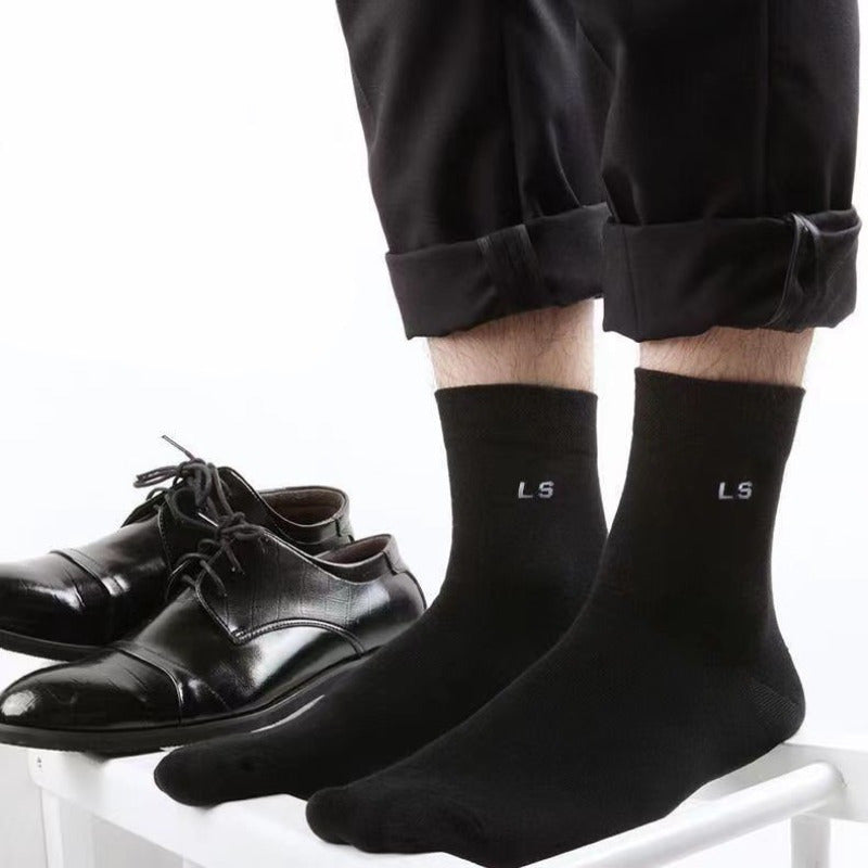 Men's Business Socks 6 Pairs Breathable Sweat-Absorbing Anti-Odor Comfortable All Seasons