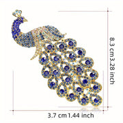 Vintage Peacock Brooch with Rhinestones Elegant Lapel Pin for Women