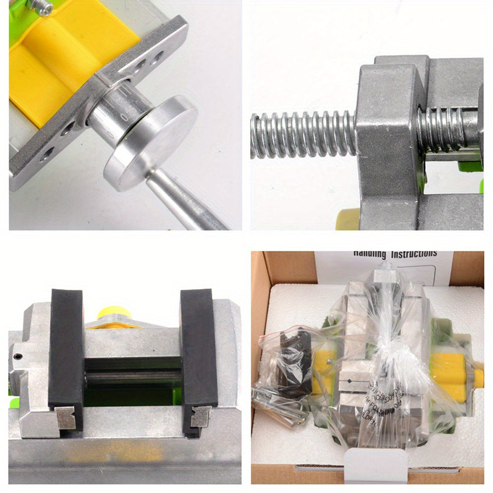 Green Aluminum Alloy Cross-Sliding Vise with 80mm X-Travel and 67cm Y-Travel for Drill Press and Milling Machines
