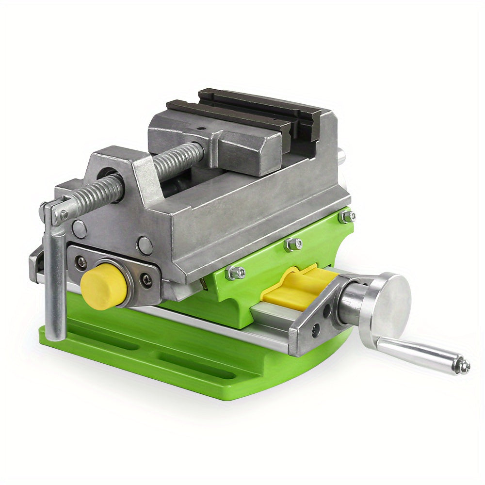 Green Aluminum Alloy Cross-Sliding Vise with 80mm X-Travel and 67cm Y-Travel for Drill Press and Milling Machines