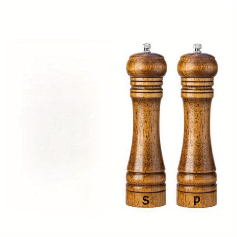 2 yoki 3 ta yog'och tuz va murch maydalagichlar to'plami, plastinka bilan, qo'lda dengiz tuzi va murch maydalagich