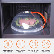 Durable Transparent PP Microwave Splash Cover with Handle Heat-Resistant Reusable Food Cover