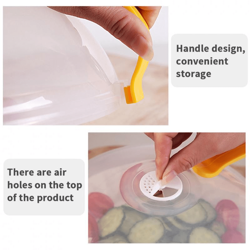 Durable Transparent PP Microwave Splash Cover with Handle Heat-Resistant Reusable Food Cover