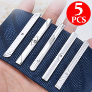 Juego de 5 clips de corbata de metal plateado para hombre, elegantes, con textura, pasadores para corbata para ropa formal