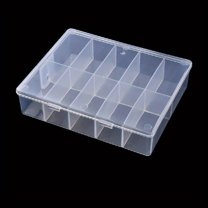 Clear Storage Box with 10 Grids for Jewelry Beads Nail Art Organizer