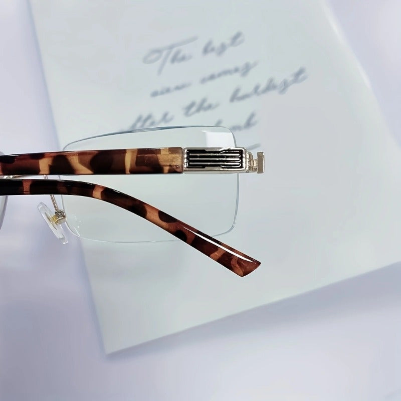 Леопардовые очки без оправы для пресбиопиков для мужчин и женщин +1.0 до +4.0