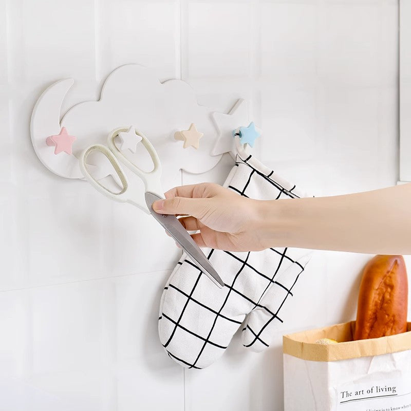 Cartoon Cloud Wall Hook for Hanging Clothes and Hats Strong Adhesive Cute Design