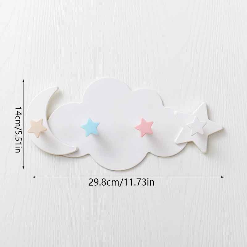 Cartoon Cloud Wall Hook for Hanging Clothes and Hats Strong Adhesive Cute Design