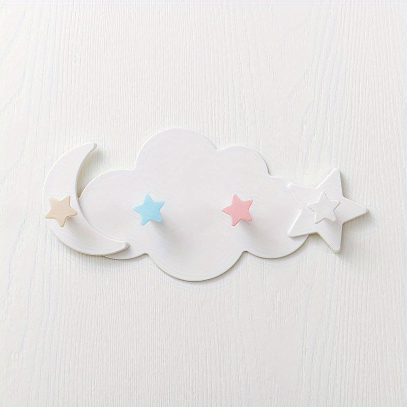 Cartoon Cloud Wall Hook for Hanging Clothes and Hats Strong Adhesive Cute Design