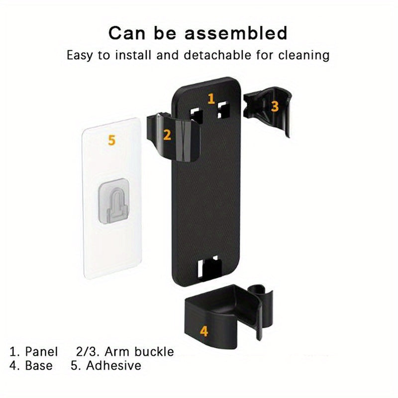 Wall Mounted Hair Dryer and Curler Holder, Plastic, Space-Saving Storage