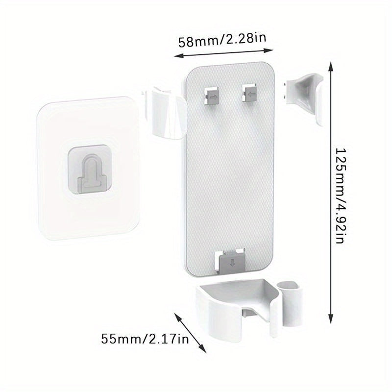 Wall Mounted Hair Dryer and Curler Holder, Plastic, Space-Saving Storage