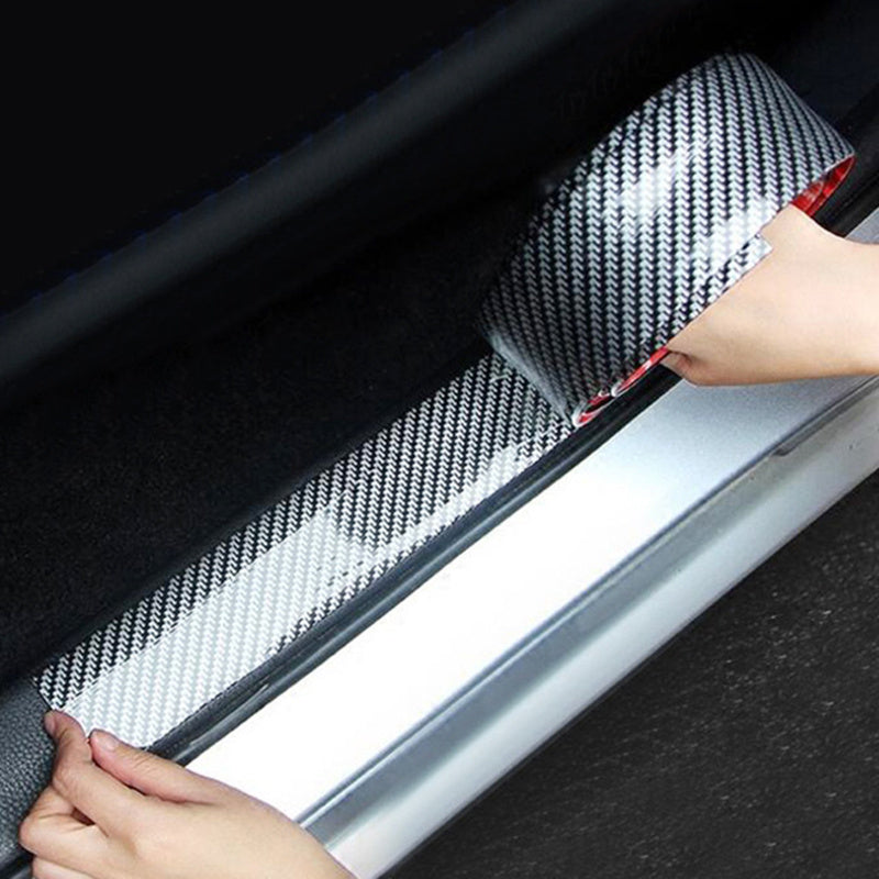 5D Carbon Fiber Car Protective Film for Door Sill Pedal Mirror Edge Waterproof Universal
