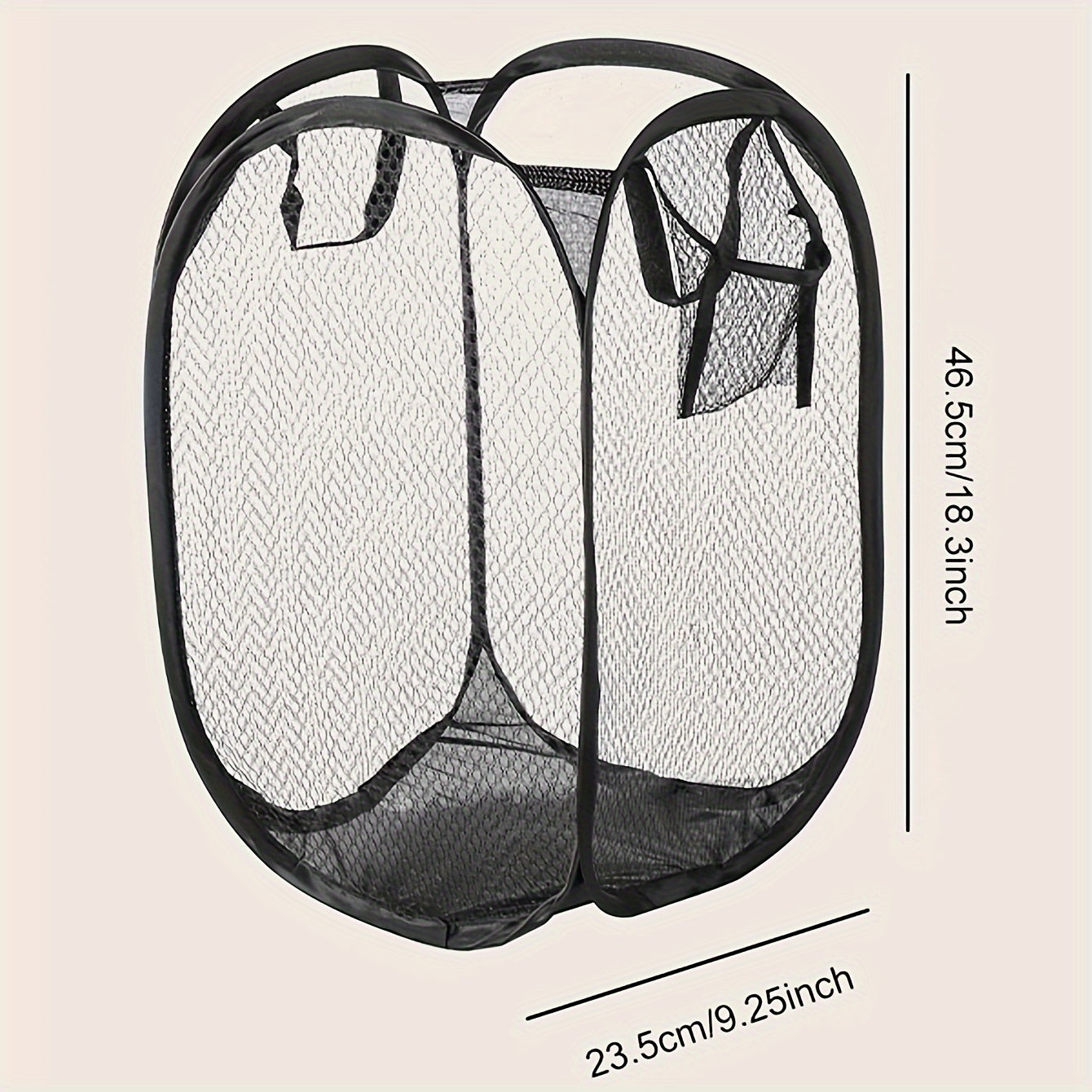 Cesta de ropa plegable de malla de gran capacidad con asa para almacenamiento de ropa sucia