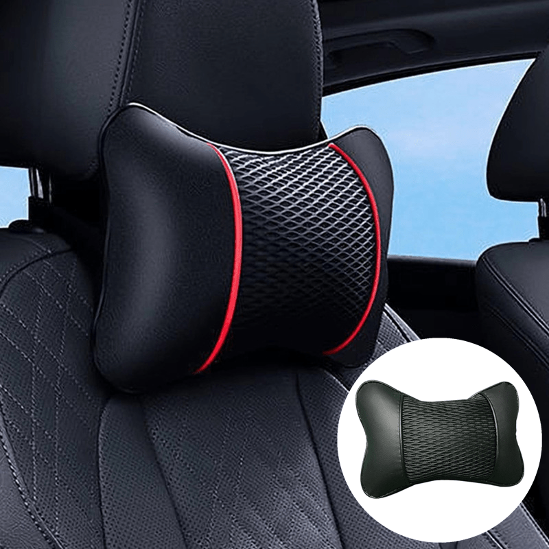 Universal Car Headrest Pillow Breathable Leather Mesh Neck Support Cushion