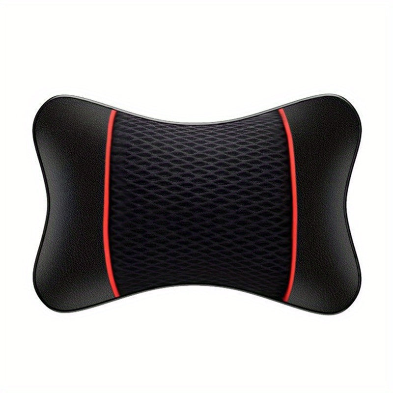 Universal Car Headrest Pillow Breathable Leather Mesh Neck Support Cushion
