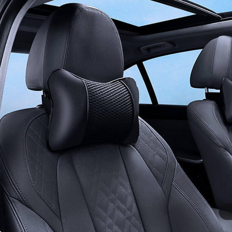 Universal Car Headrest Pillow Breathable Leather Mesh Neck Support Cushion