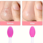 Unisex Silicone Double-Sided Nose Blackhead Brush Exfoliating Facial Cleaner