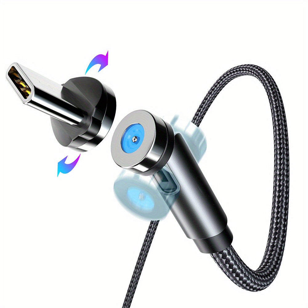 Кабель для быстрой зарядки с вращающимся магнитом на 540 градусов с разъемом Type C, Micro USB для Samsung, Xiaomi, iPhone