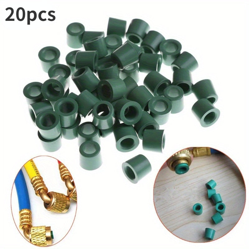 20 dona Dark Green Rubber O-Rings uchun AC HVAC tizimlari 1/4" Charging Hose
