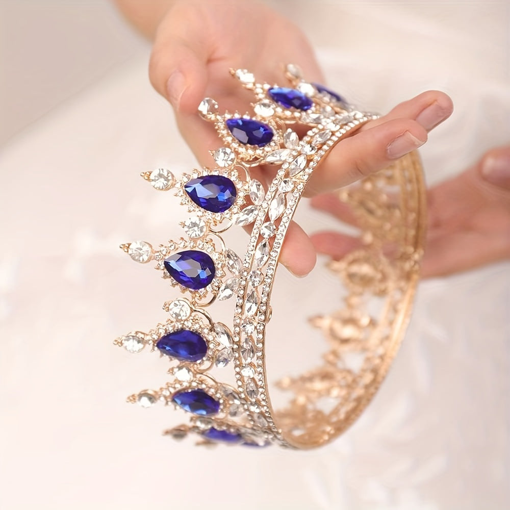 Round Crown Hair Accessory for Princess Bridal Wedding or Birthday