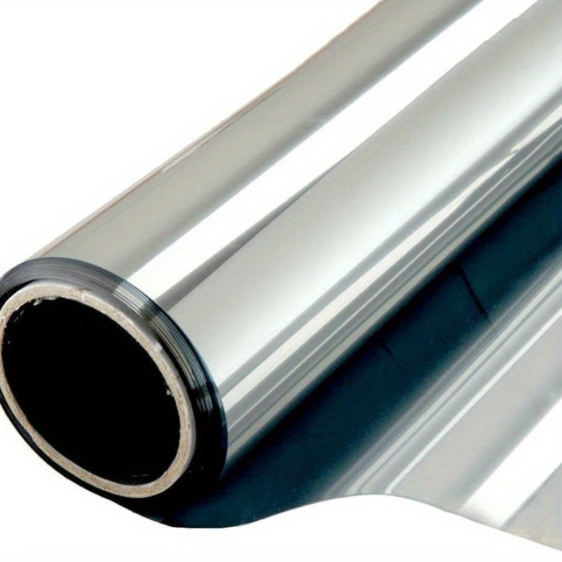 One Way Mirror Film Static Privacy Window Tint Silver 27.5x255.91 Inch