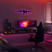 Gun Wall Light for Gaming Room Decor, Home Plaque, Boyfriend Gift