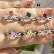 Bague de fiançailles en moissanite coloré de 1 carat pour femmes en argent sterling hypoallergénique