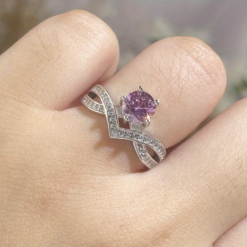 Bague de fiançailles en moissanite coloré de 1 carat pour femmes en argent sterling hypoallergénique