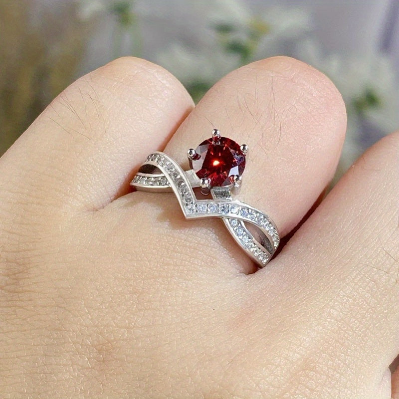 Bague de fiançailles en moissanite coloré de 1 carat pour femmes en argent sterling hypoallergénique