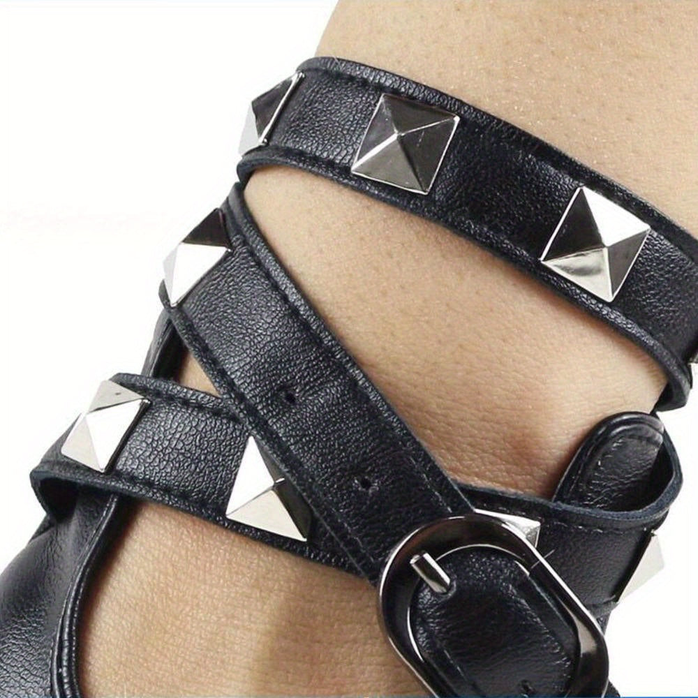 Unisex Fingerless PU Leather Driving Gloves with Rivet Detail for Motorists and Dancers in Black Red White