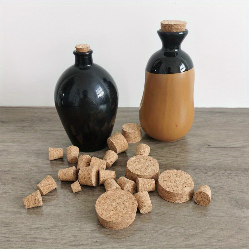 12 Wooden Tapered Cork Plugs for Wine and Beer Bottle Crafts