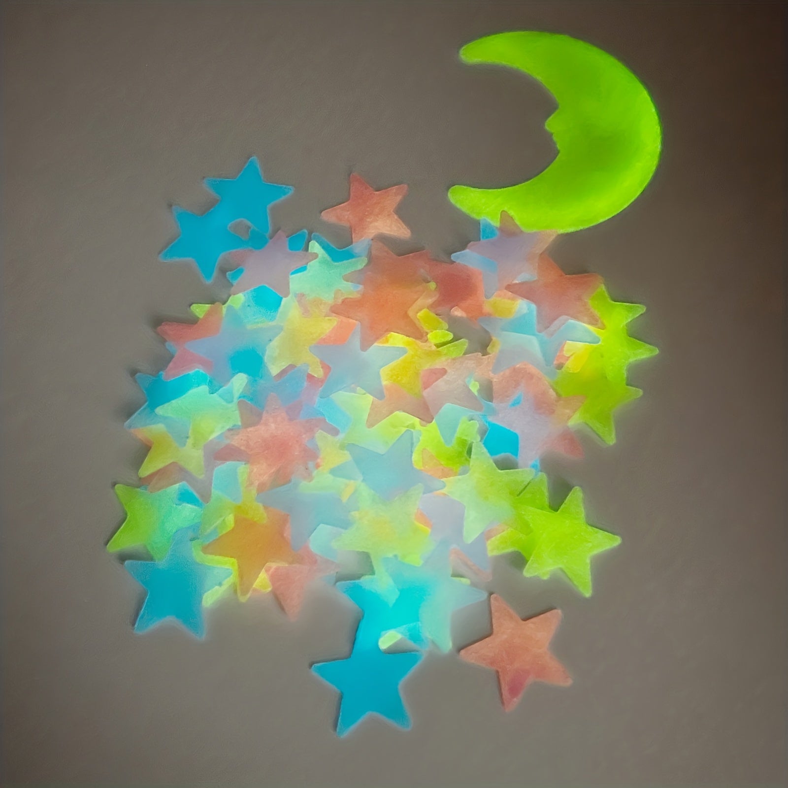 Colorful Luminous Star and Moon Wall Stickers for Bedroom Starry Sky Decor