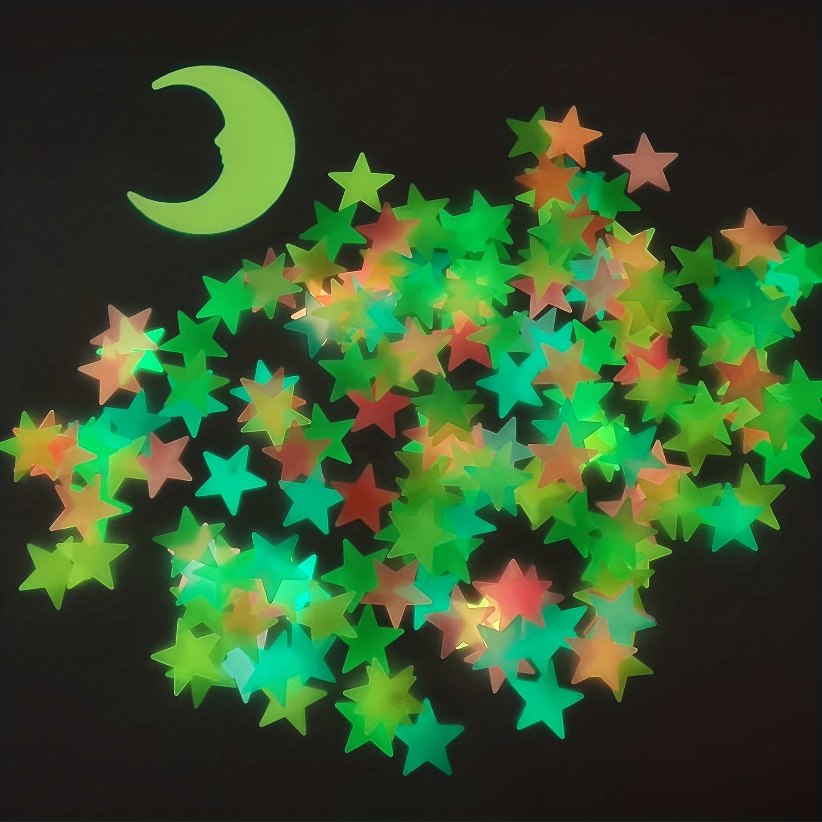 Colorful Luminous Star and Moon Wall Stickers for Bedroom Starry Sky Decor