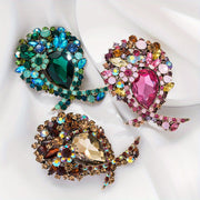 High-End Rhinestone Flower Shaped Corsage Badge for Women's Dress and Clothing Accessories