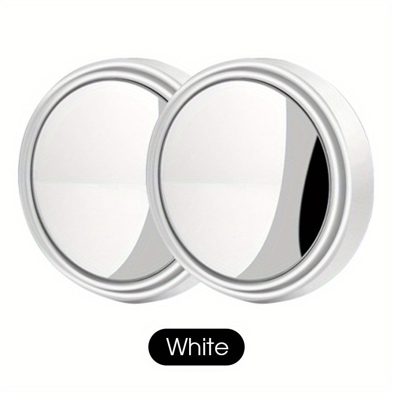 2 Pcs Small Circular Rearview Mirrors 360° Rotating Blind Spot Reversing
