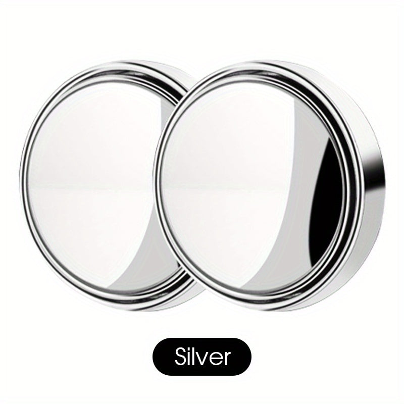 2 Pcs Small Circular Rearview Mirrors 360° Rotating Blind Spot Reversing