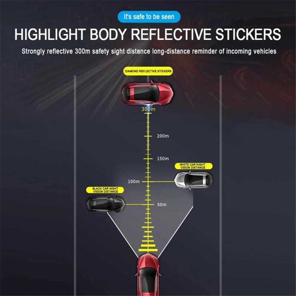 8Pcs Universal 3D Carbon Fiber Car Door Handle Stickers Scratch-Resistant Reflective Strips