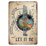 Retro Guitar Music Metal Tin Sign Wall Art for Home Bar Cafe Garage Decoration