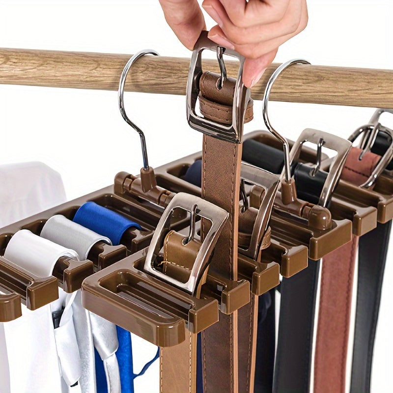 10-Hole Belt Rack Organizer for Belts Ties Scarves Compact Closet Storage