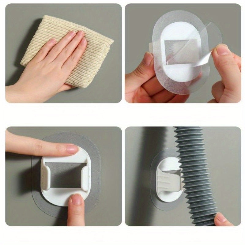 Fixador de tubo de desagüe de lavadora, clip de salida autoadhesivo, herramienta doméstica