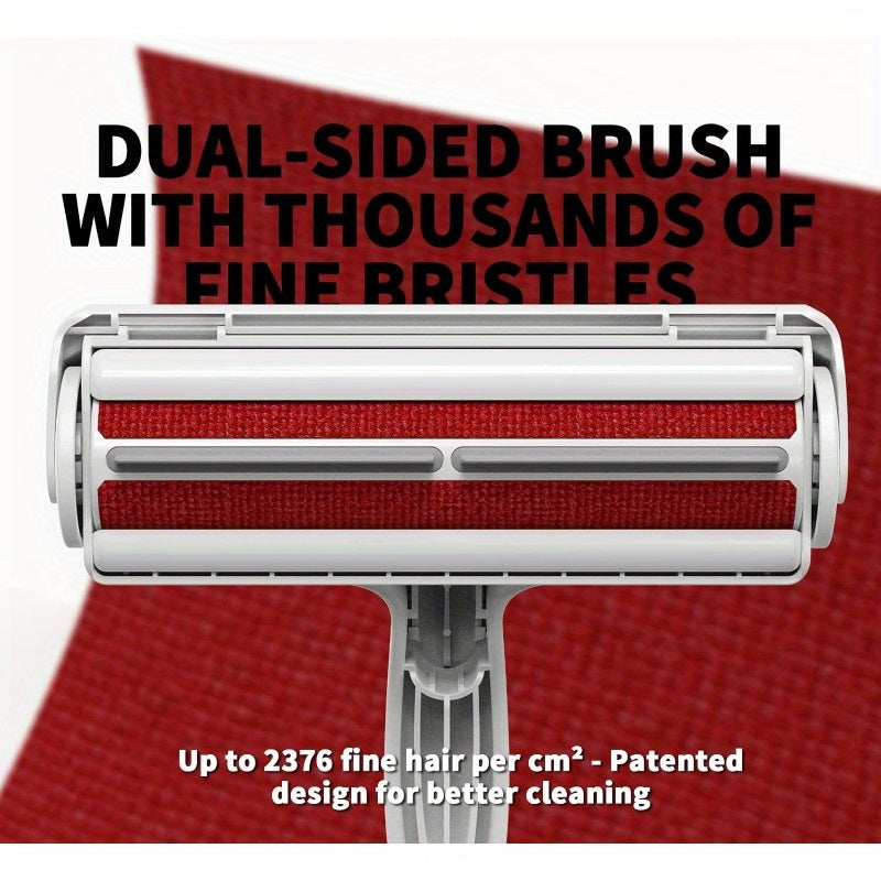 Pet Hair Remover Lint Roller with Self-Cleaning Base for Furniture and Car Seats