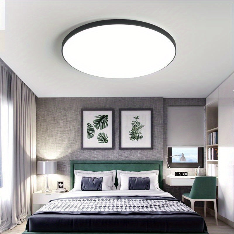 14.5-Inch Black LED Ceiling Light 36W Semi-Flush Mount for Living Room Kitchen