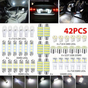 42pcs White LED Car Interior Light Kit for Map Dome License Plate 6000K