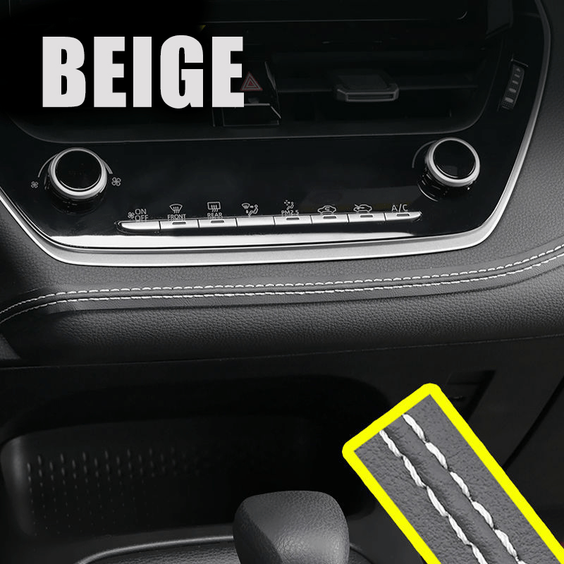 DIY Car Interior Decoration Self-Adhesive Leather Moulding Trim Red Blue Beige 2M